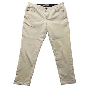 Wit & Wisdom Womens Beige Stretch Straight Leg Ankle Pants Size 12